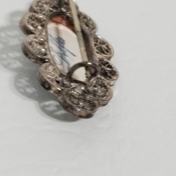 Delfts Silver Filigree Brooch Pin Windmill C Clasp Holland - Picture 3 of 5